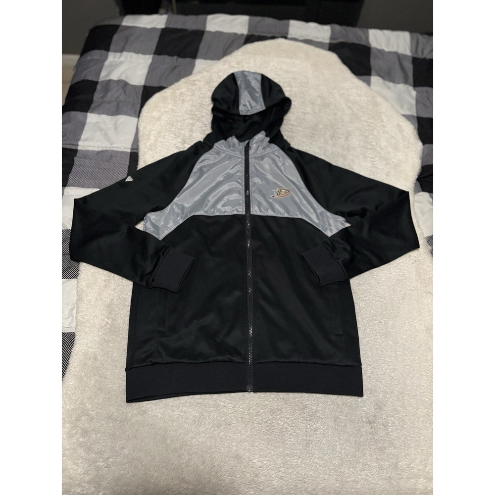 Levelwear NHL Anaheim Ducks Warm Up Jacket Size Medium Zip Hood
